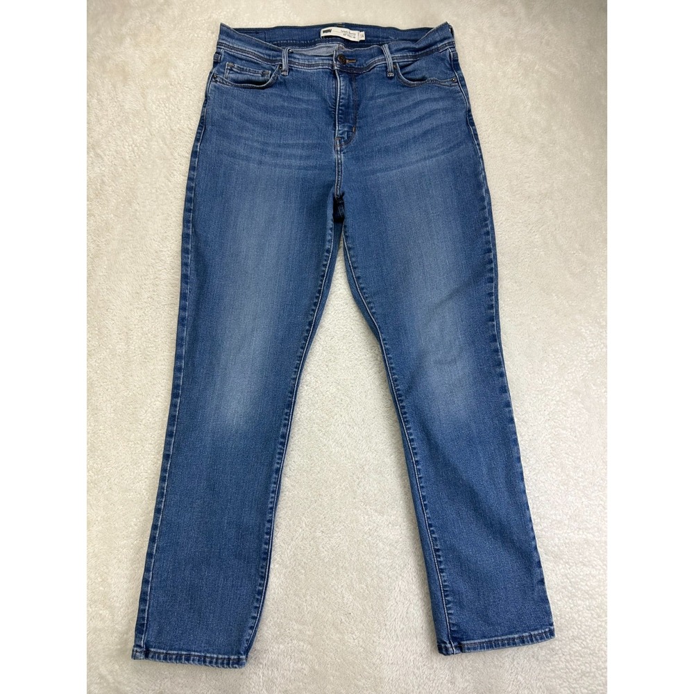 Levi's 512 Skinny Leg Jeans Womens 14 Blue Denim Perfectly Slimming High Rise